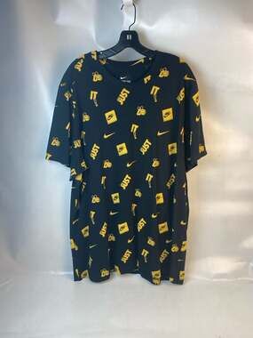 Nike The Nike Tee Basketball All Over Print Black and Gold T-Shirt 2XL